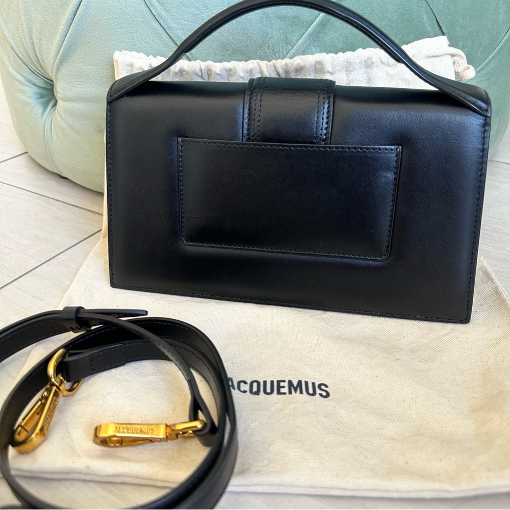 Jacquemus, The Grande Bambino, Black Leather Crossbody, Satchel Handbag 🖤 - Picture 4 of 10